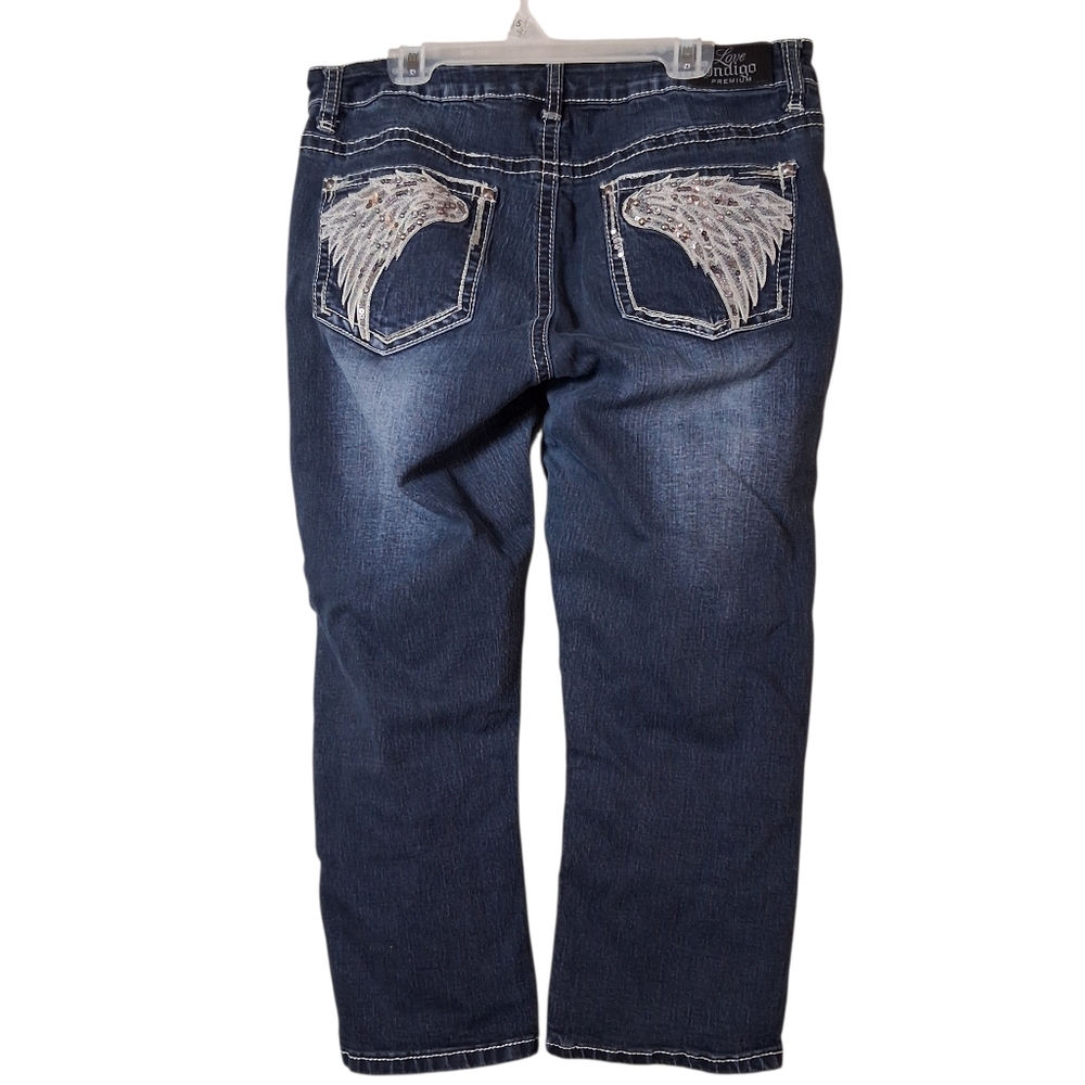 Love Indigo Premium | Embellished Pocket Jeans | Angel Wings | Size 10 - Picture 4 of 7